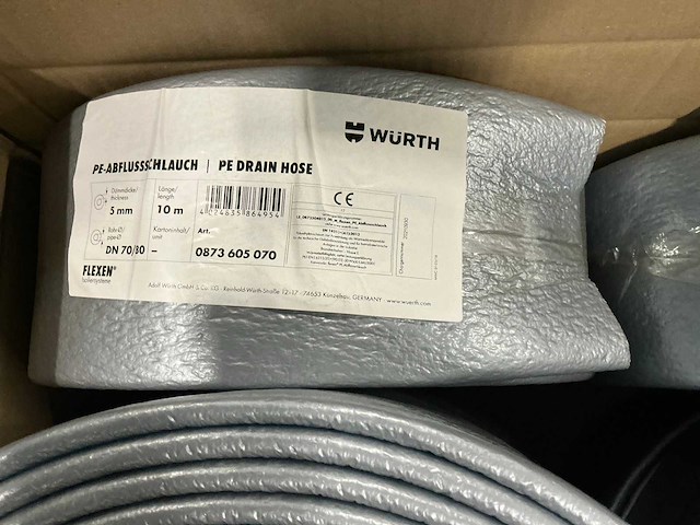 Würth flexen pe afvoerslang 5mm, 10m, dn70/80 (8x) - afbeelding 3 van  4