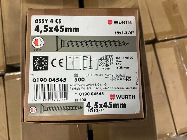 Würth houtschroef 4,5x45mm (80x) - afbeelding 4 van  4