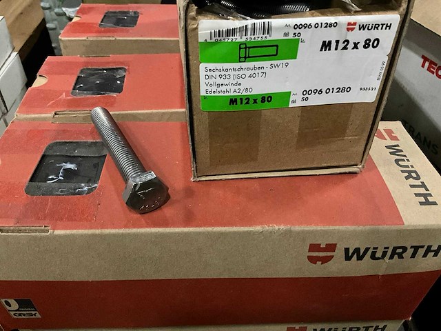 Würth m12x80 rvs bout circa 350 stuks - afbeelding 2 van  3