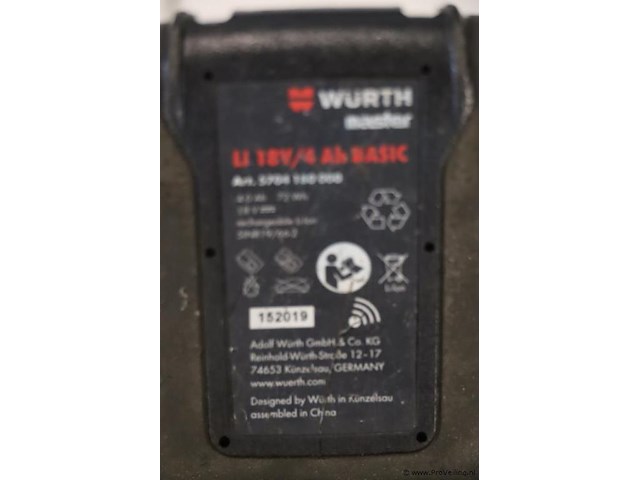 Würth master m-cube accu, 18v/4ah basic - afbeelding 4 van  4