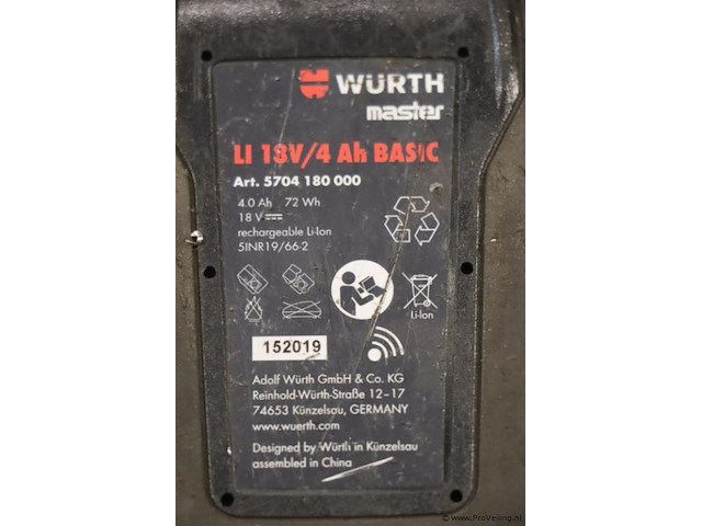 Würth master m-cube accu, 18v/4ah basic - afbeelding 4 van  4