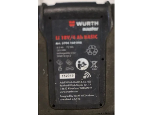 Würth master m-cube accu, 18v/4ah basic - afbeelding 4 van  4