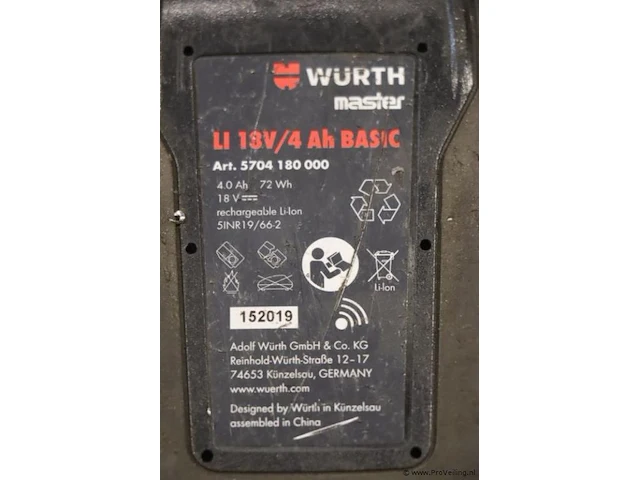 Würth master m-cube accu, 18v/4ah basic - afbeelding 4 van  4