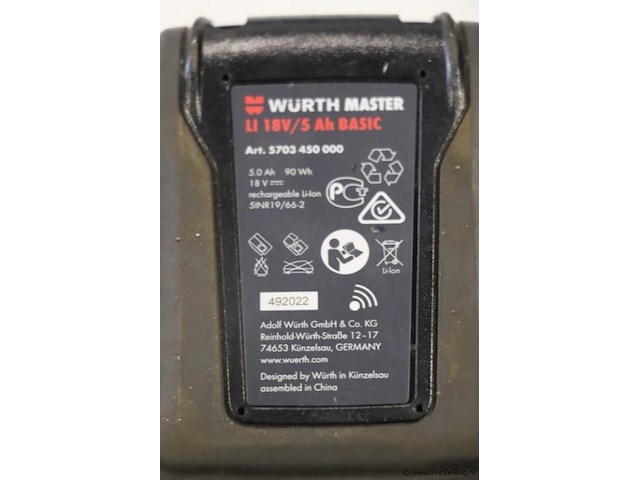 Würth master m-cube accu, 18v/5ah basic - afbeelding 4 van  4