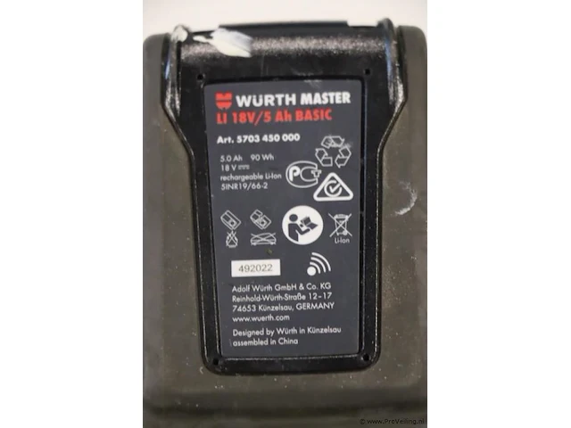 Würth master m-cube accu, 18v/5ah basic - afbeelding 4 van  4