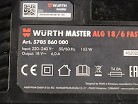 Würth master m-cube alg 18/6 fast acculader, 18v - afbeelding 4 van  5