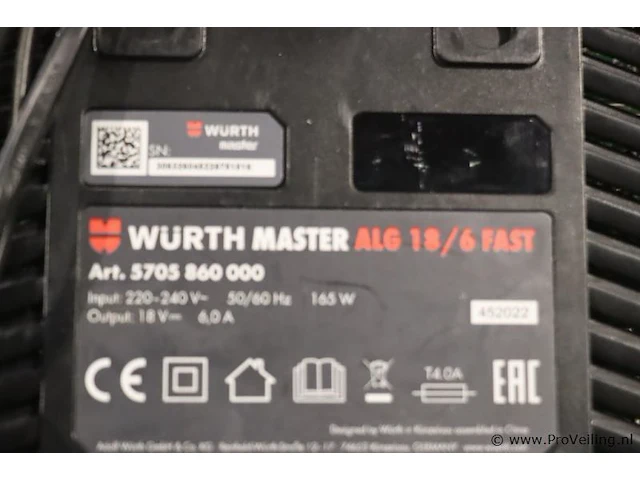 Würth master m-cube alg 18/6 fast acculader, 18v - afbeelding 4 van  4