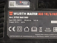 Würth master m-cube alg 18/6 fast acculader, 18v - afbeelding 4 van  5