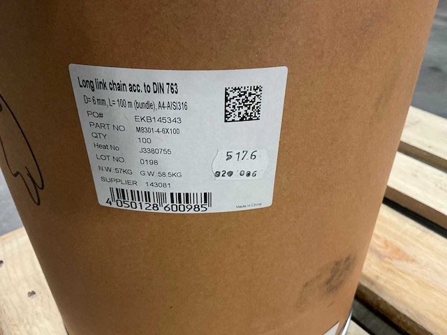 Würth rvs 316 ketting 6mm 100mtr - afbeelding 2 van  3