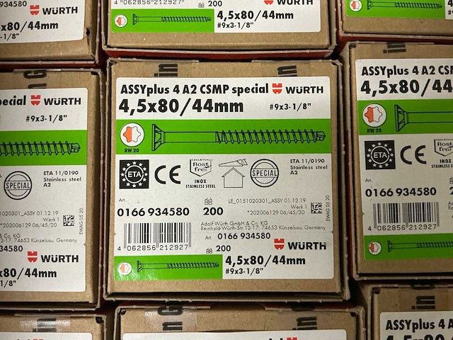 Würth schroef rvs 4,5x80/44 mm (7.600 stuks) - afbeelding 3 van  3