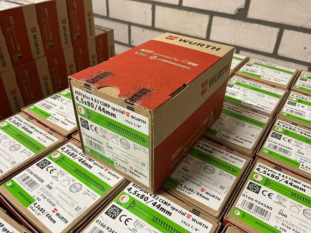 Würth schroef rvs 4,5x80/44 mm (8.000 stuks) - afbeelding 1 van  3