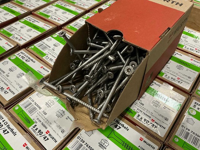 Würth schroef rvs 5x90/47 mm (2.400 stuks) - afbeelding 1 van  3