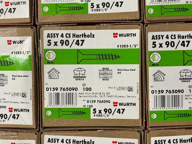 Würth schroef rvs 5x90/47 mm (2.400 stuks) - afbeelding 3 van  3