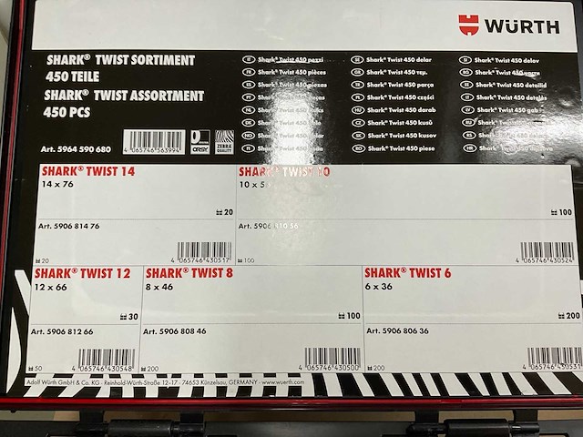 Würth shark twist assortiment pluggen in sortainer (2x) - afbeelding 2 van  2
