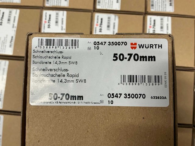 Würth slangklem snelspan 50-70 mm (750 stuks) - afbeelding 3 van  3
