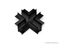 X-connector voor inbouw magnetische rails 20 mm - horizontaal (x4) - afbeelding 1 van  4