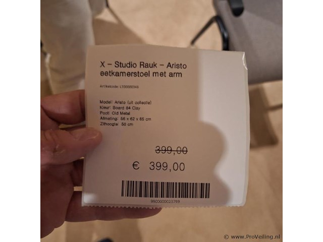 X-studio rauk aristo eetkamerstoel met arm - afbeelding 2 van  2