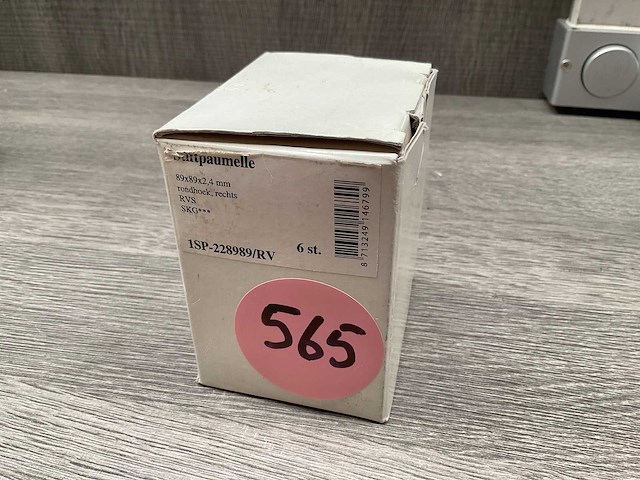 Xbl rvs stiftpaumelle 89x89x2,4mm (6x) - afbeelding 3 van  3