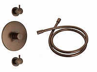 Xenz - du5431hf-p-91 - basisset high flow inbouwthermostaat met doucheslang oud koper