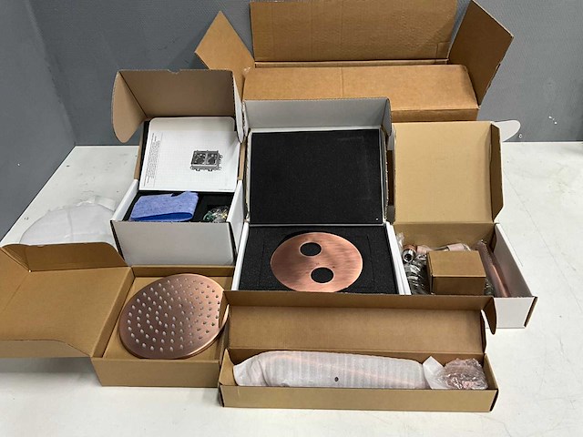 Xenz - es5825-91 - douche inbouwset thermostatisch oud koper incl. tec-box - afbeelding 4 van  10