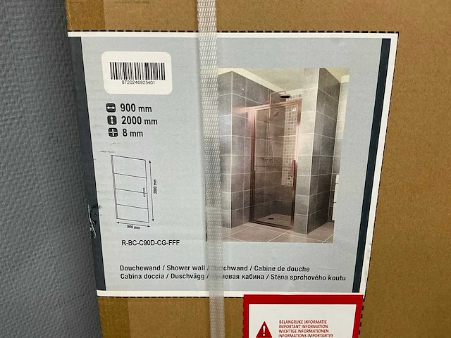 Xenz - lp501-120-61 - draaideur 90 (omkeerbaar) brons glas - afbeelding 4 van  5