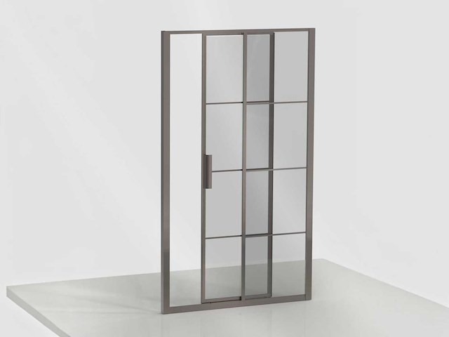 Xenz - lp502-115-71 - deur aan zijdeel 120 (omkeerbaar) grijs glas - afbeelding 2 van  5