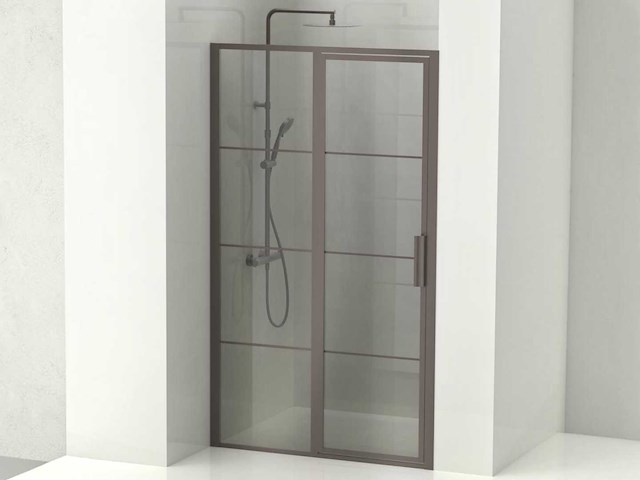 Xenz - lp502-115-71 - deur aan zijdeel 120 (omkeerbaar) grijs glas - afbeelding 3 van  5