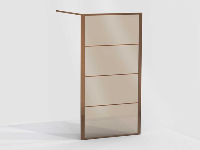 Xenz - lp603-120-61 - zijwand vrijstaand of icm deur in hoek brons glas - afbeelding 1 van  5