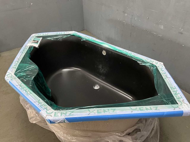 Xenz - menorca - inbouwbad ebony 145 x 145 cm - afbeelding 9 van  9