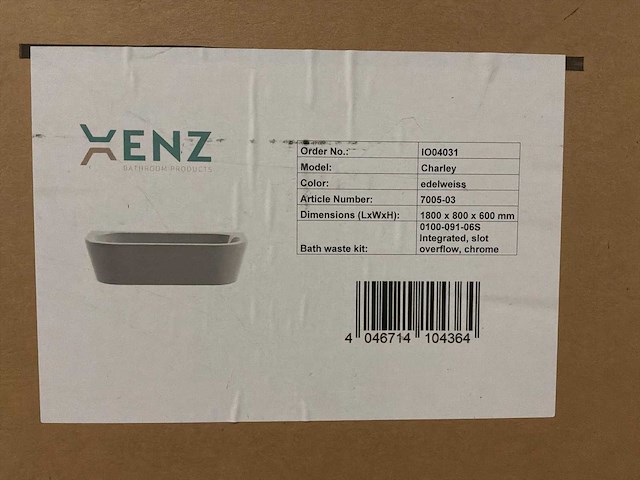 Xenz charley 180x80x60cm douchebad - afbeelding 4 van  5