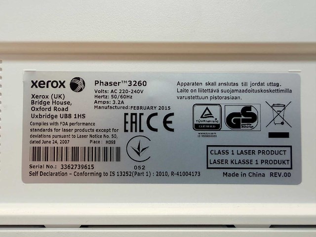 Xerox - phaser 3260 - zwart-wit laserprinter - afbeelding 5 van  8