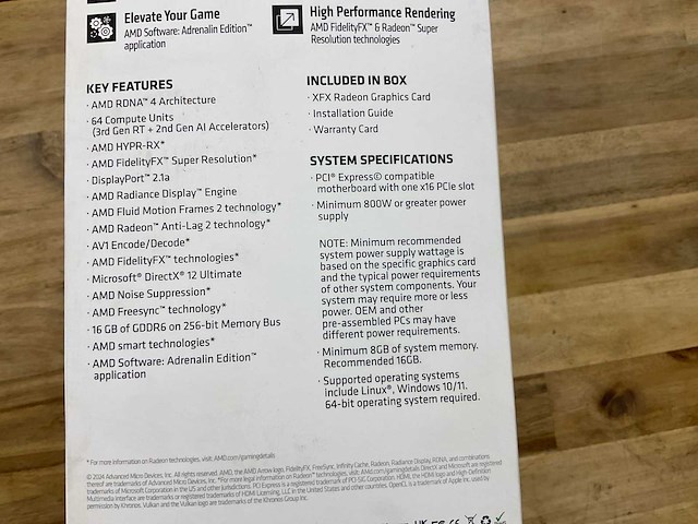 Xfx quicksilver amd radeon rx 9070 xt videokaart - afbeelding 3 van  7