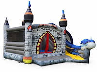 Xl springkussen met glijbaan (draak thema) - afbeelding 1 van  3