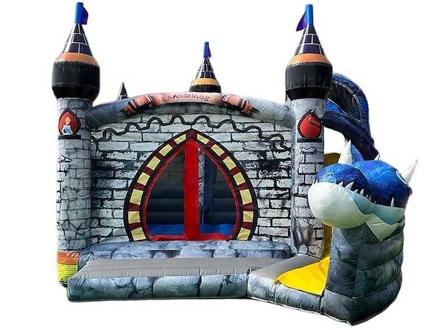 Xl springkussen met glijbaan (draak thema) - afbeelding 2 van  3