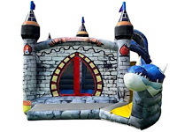 Xl springkussen met glijbaan (draak thema) - afbeelding 2 van  3