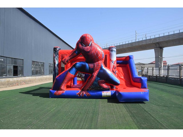 Xl springkussen met glijbaan (spiderman thema) - afbeelding 2 van  13