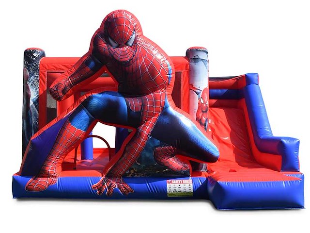 Xl springkussen met glijbaan (spiderman thema) - afbeelding 1 van  13