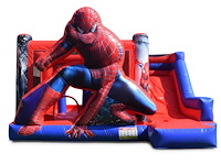 Xl springkussen met glijbaan (spiderman thema) - afbeelding 1 van  13