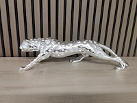 Xl zilverkleurig beeld van jaguar, zilver - afbeelding 1 van  4