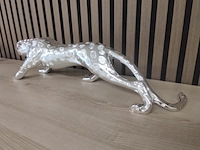 Xl zilverkleurig beeld van jaguar, zilver - afbeelding 3 van  4
