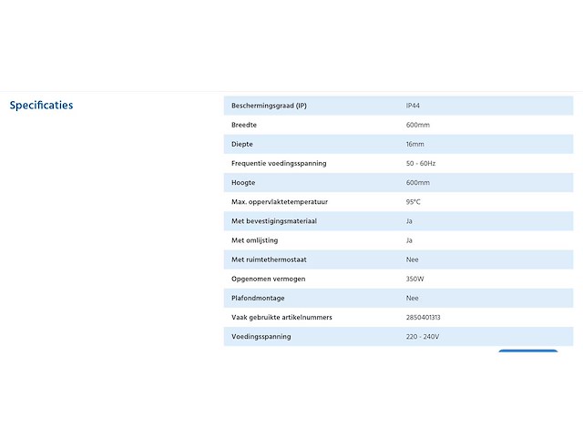 Xls350-w infraroodpaneel - afbeelding 3 van  4