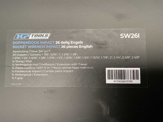Xp tools sw26i dopsleutelset - afbeelding 4 van  4