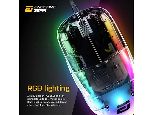 Xtrfy endgame gear xm1 rgb gaming muis dark reflex - afbeelding 3 van  4