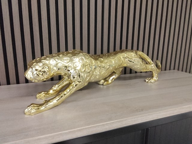 Xxl goudkleurig beeld van jaguar, goud - afbeelding 1 van  4
