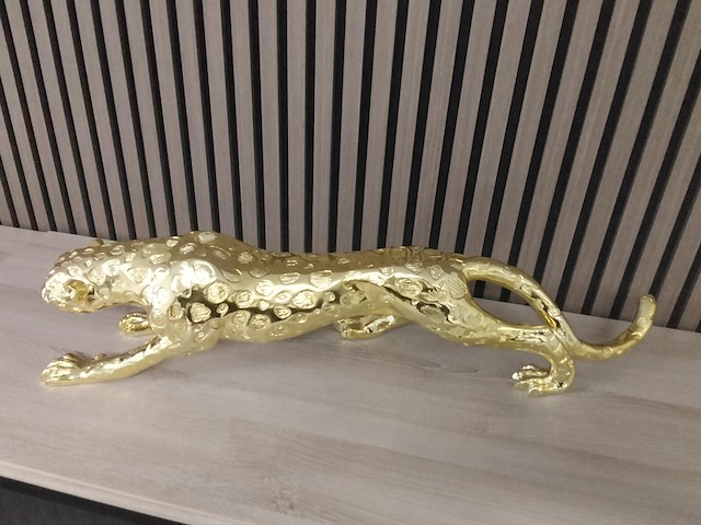 Xxl goudkleurig beeld van jaguar, goud - afbeelding 4 van  4