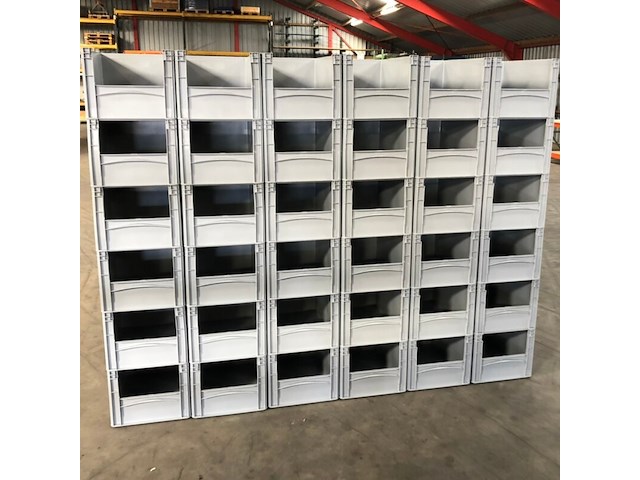 Xxl grote magazijnbakken 60x40x32cm. 36 stuks mecalux, ongebruikt - afbeelding 2 van  5