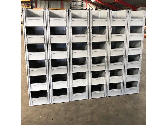 Xxl grote magazijnbakken 60x40x32cm. 36 stuks mecalux, ongebruikt - afbeelding 3 van  5