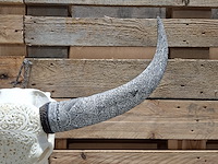 Xxl hand gegraveerde buffalo schedel, 2024 - afbeelding 6 van  12