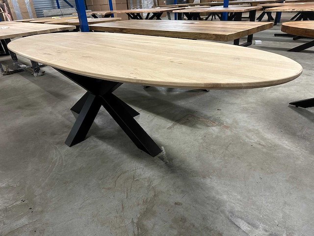 Xxl ovaal -300x110 dining table massief eiken 3 cm - afbeelding 1 van  1