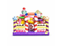 Xxl springkussen met glijbaan (snoep thema) - afbeelding 8 van  8